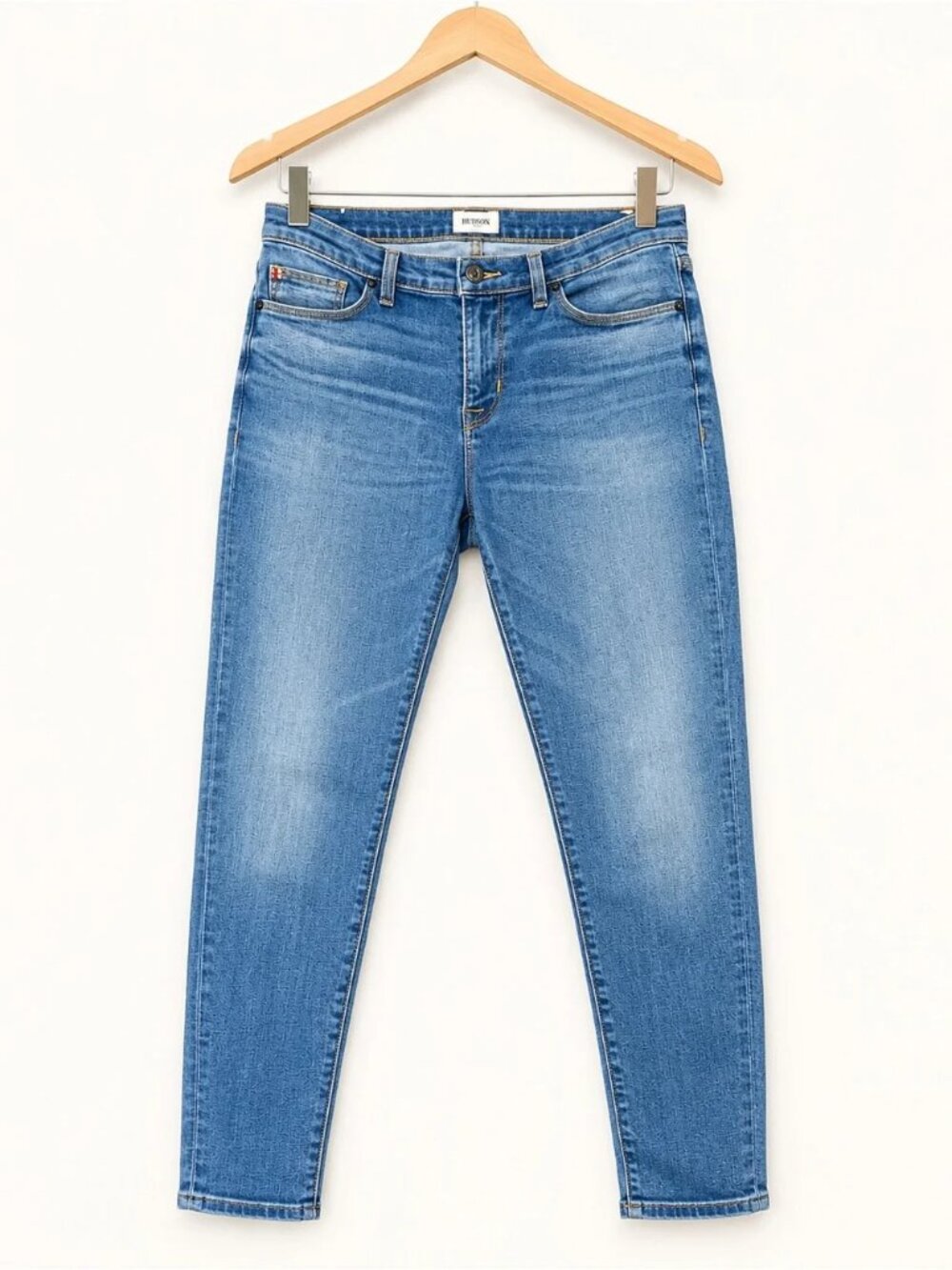 HUDSON Krista Crop Super Skinny Jeans Women’s Size 28 Medium Wash Stretch Denim